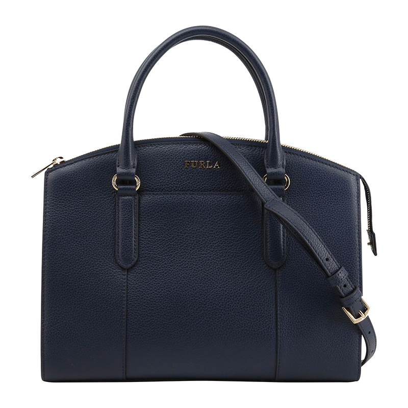 FURLA LEA TOP HANDLE WITH LONG STRAP - BLU NOTTE / DARK BLU - MEDIUM