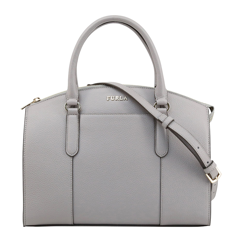 FURLA LEA TOP HANDLE WITH LONG STRAP - ONICE / GREY - MEDIUM