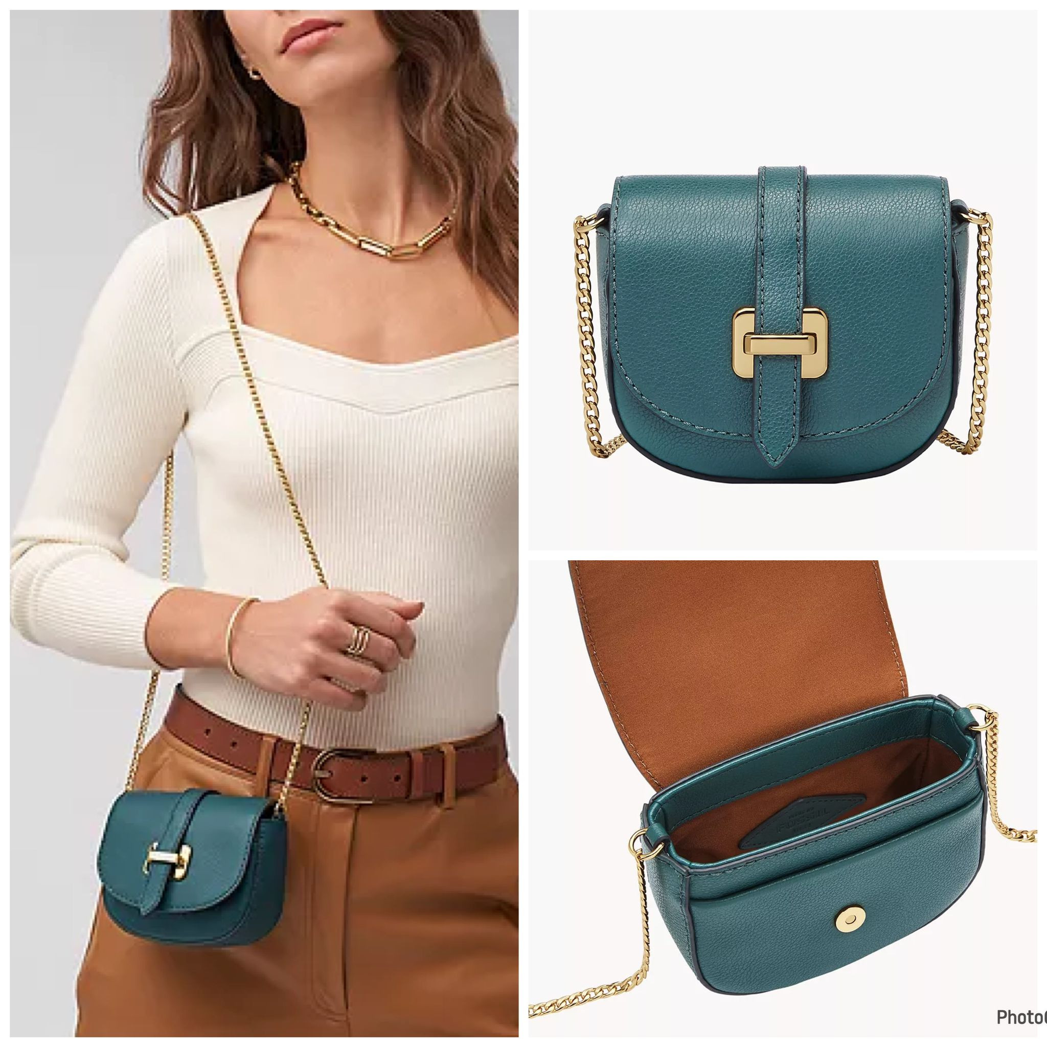 FOSSIL EMERY MICRO CROSSBODY - TEAL GREEN - SHB3148320