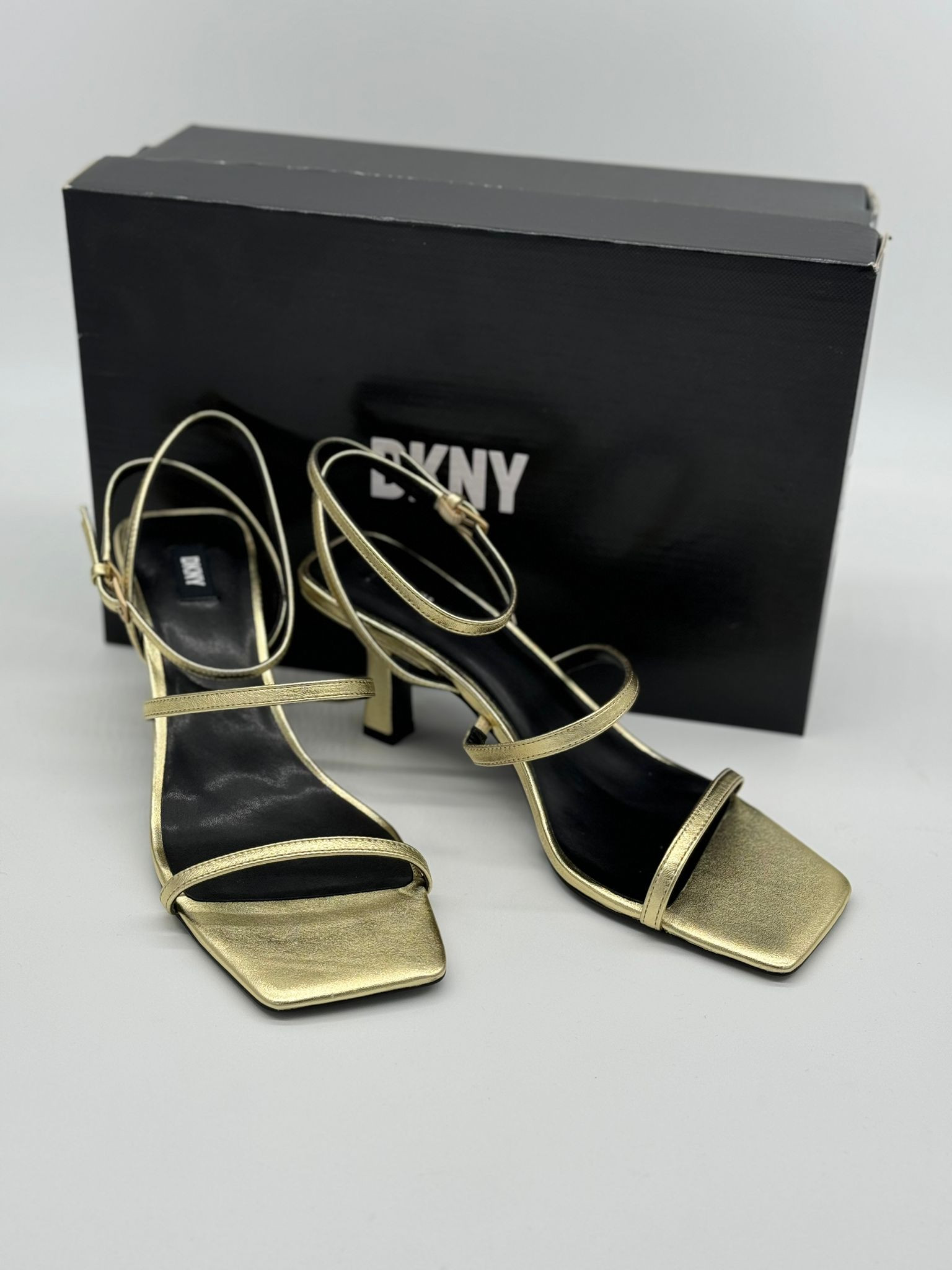 DKNY Christy Heel - Metallic Nappa Gold - US 8.5/ UK 6/ EUR 39