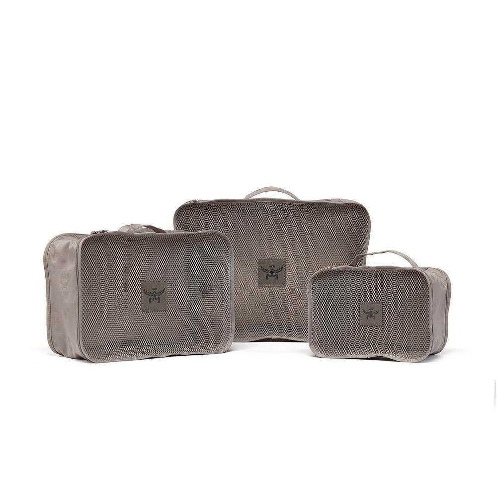 MCM Travel Pouch with handle - Grey - Set of 3