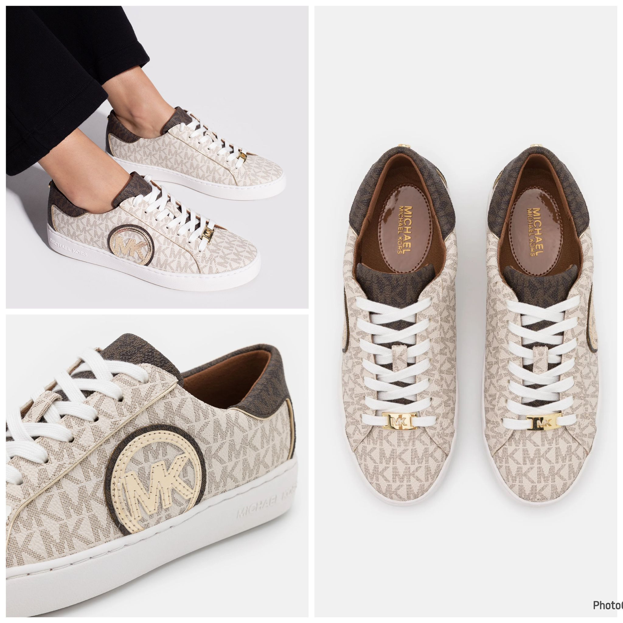 Michael Kors Keaton Sneaker - Vanila/Brown - UK 6.5 / US 9.5