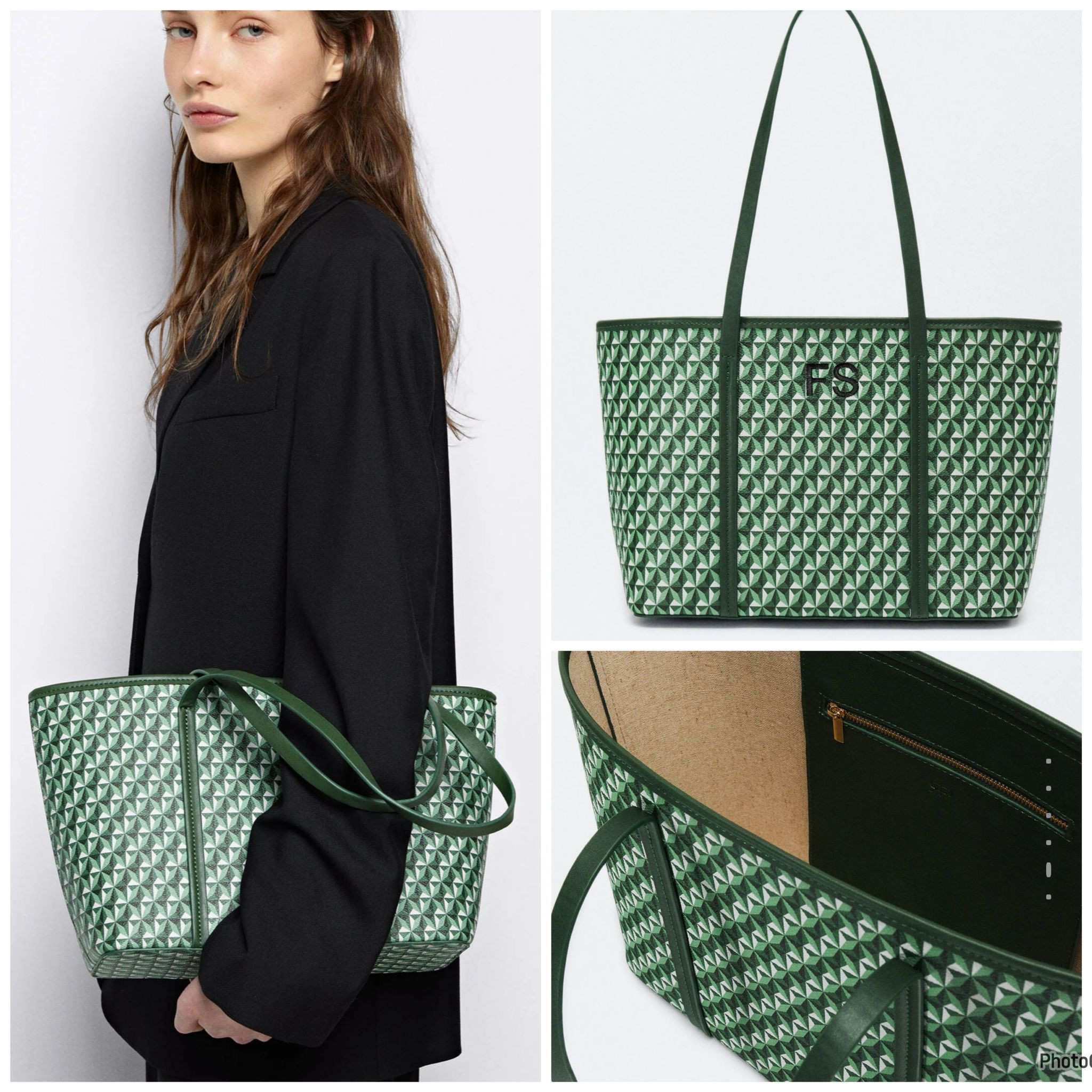 Parfois Tote - Green Printed / Stamping FA - Small