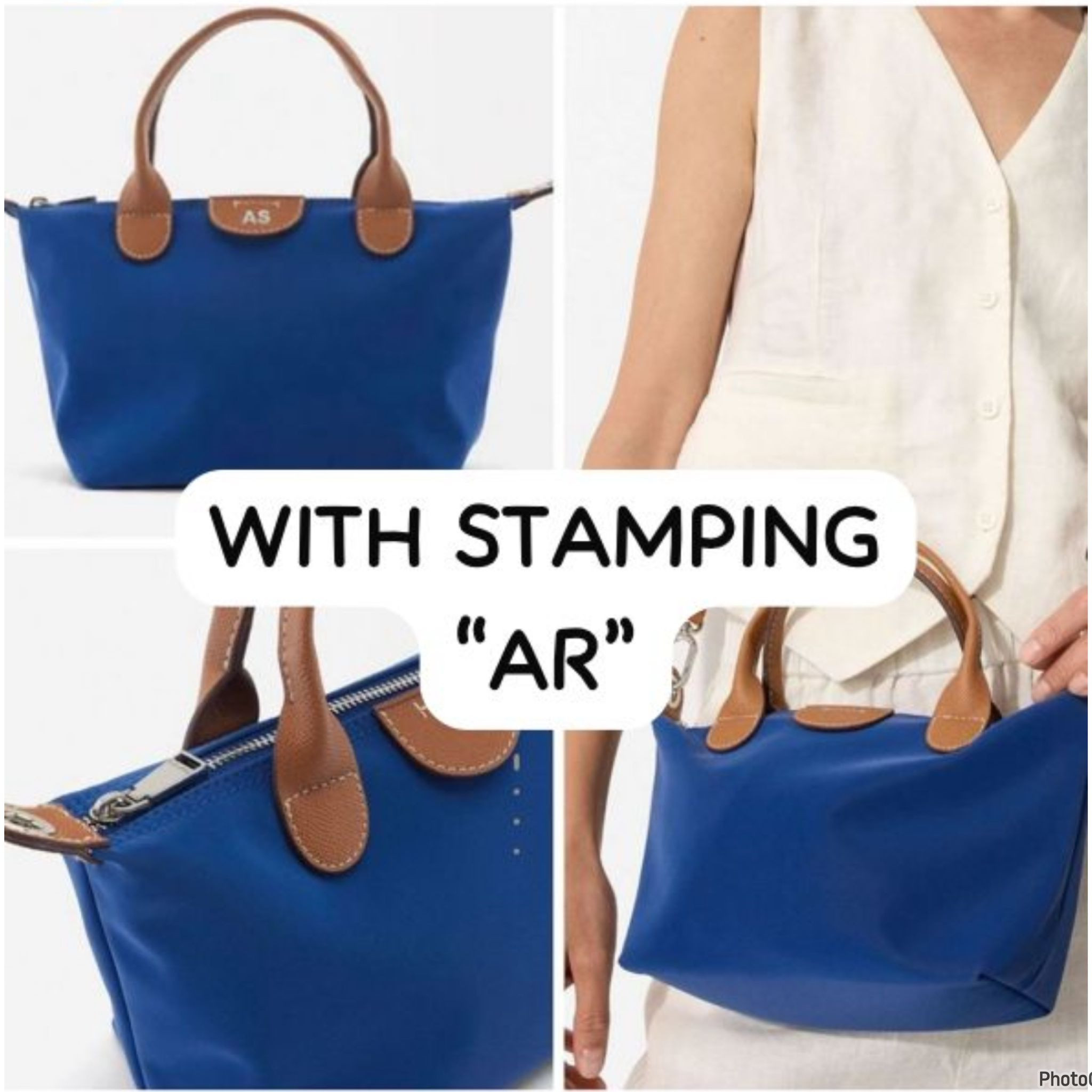 Parfois Handbag - Blue / Stamping AR - Small with long strap