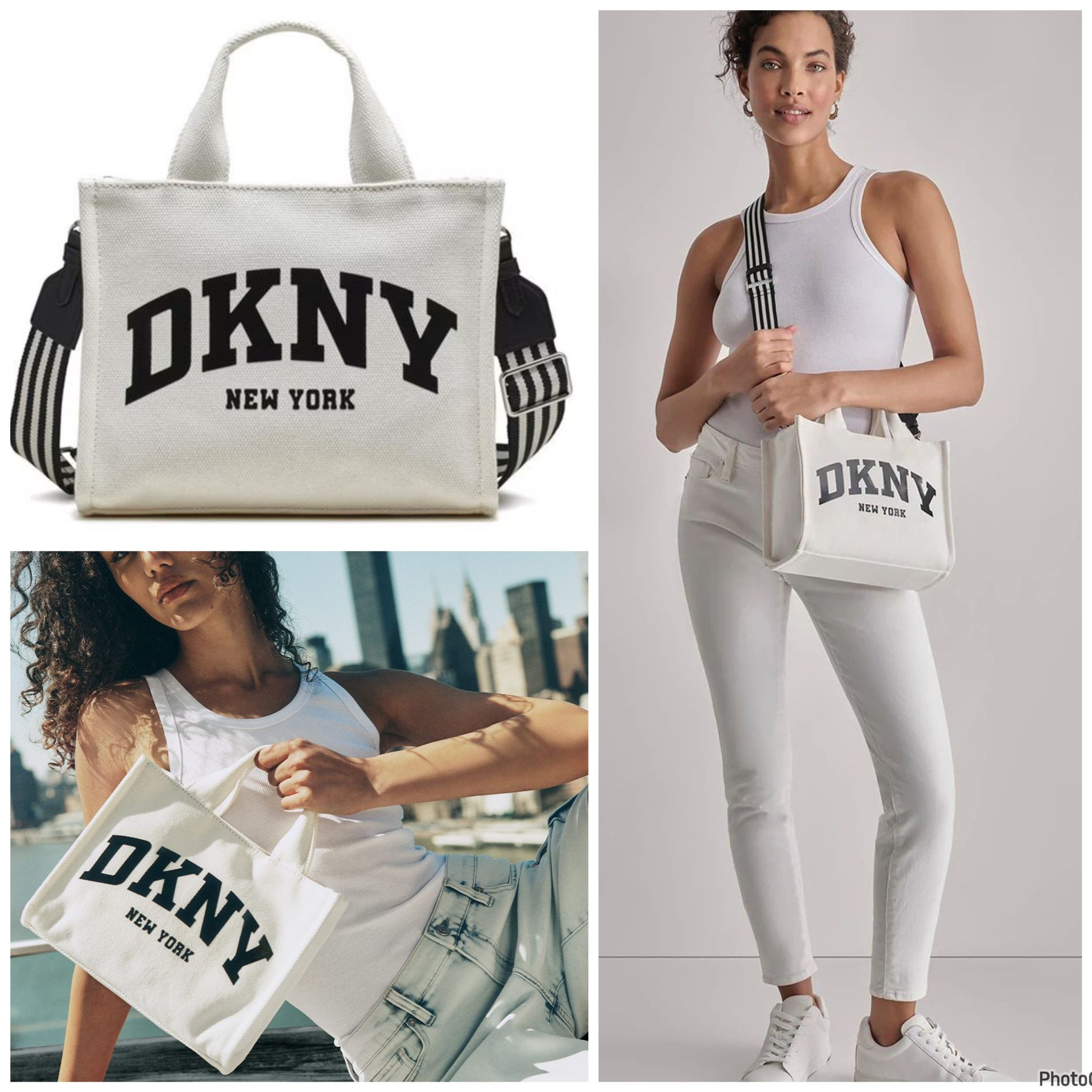 DKNY Hadlee - white/black - Small With Long Strap 25 x 21 x 10 cm