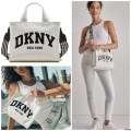 DKNY HADLEE - WHITE/BLACK - SMALL WITH LONG STRAP 25 X 21 X 10 CM