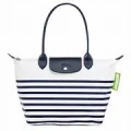 Longchamp Marine Tote - Navy/White - L2605HDF165 / Small Long Handle