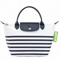 Longchamp Marine Tote - Navy/White - L1621HDF165 / small short handle