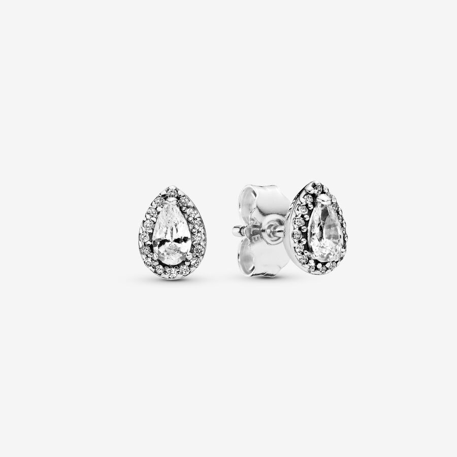 PANDORA SPARKLING TEARDROP HALO EARRING - 296252CZ - ONE SIZE