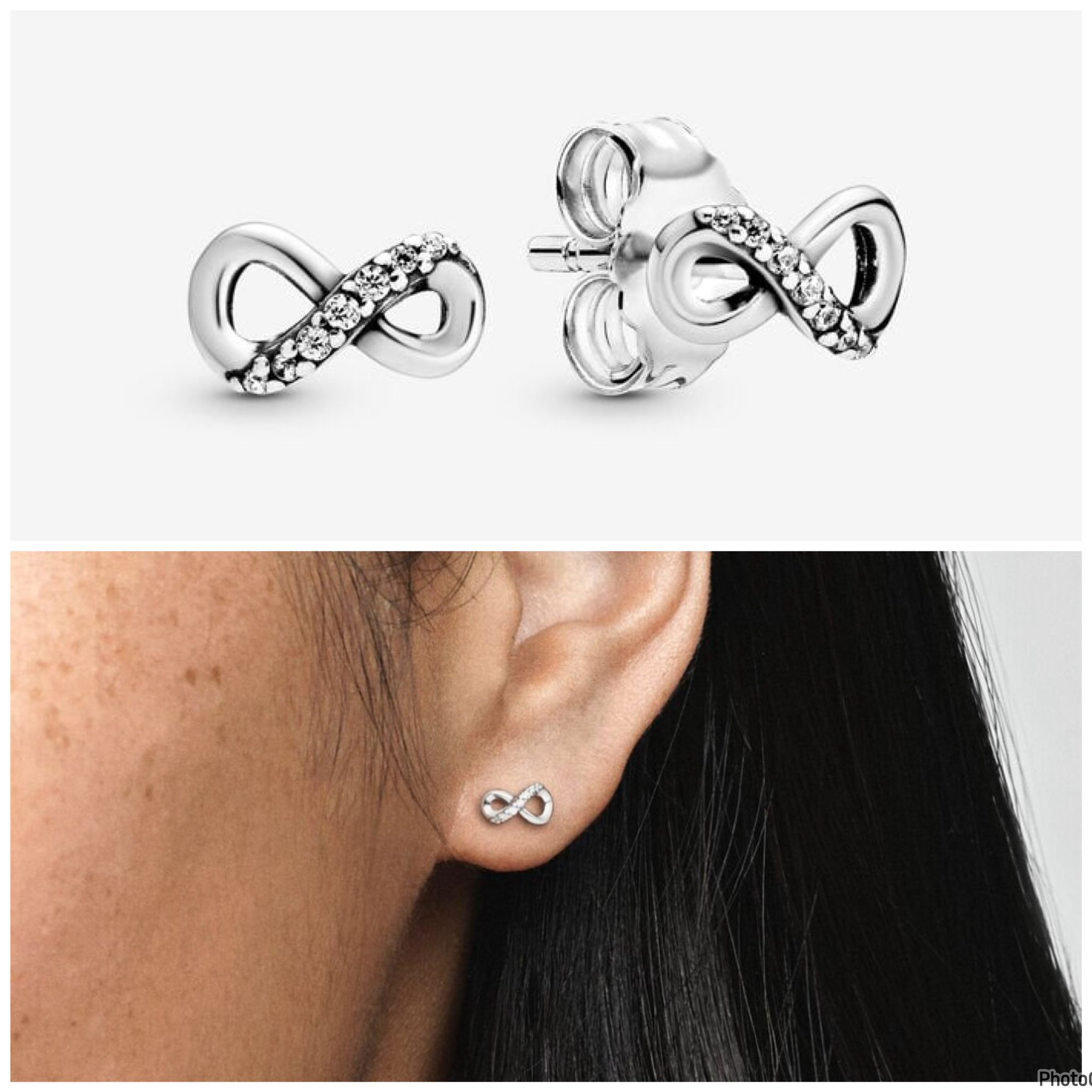 Pandora Earring - Sparkling Infinity Stud - One Size