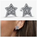 PANDORA EARRING - CELESTIAL ASYMETRIC STAR STUD - ONE SIZE