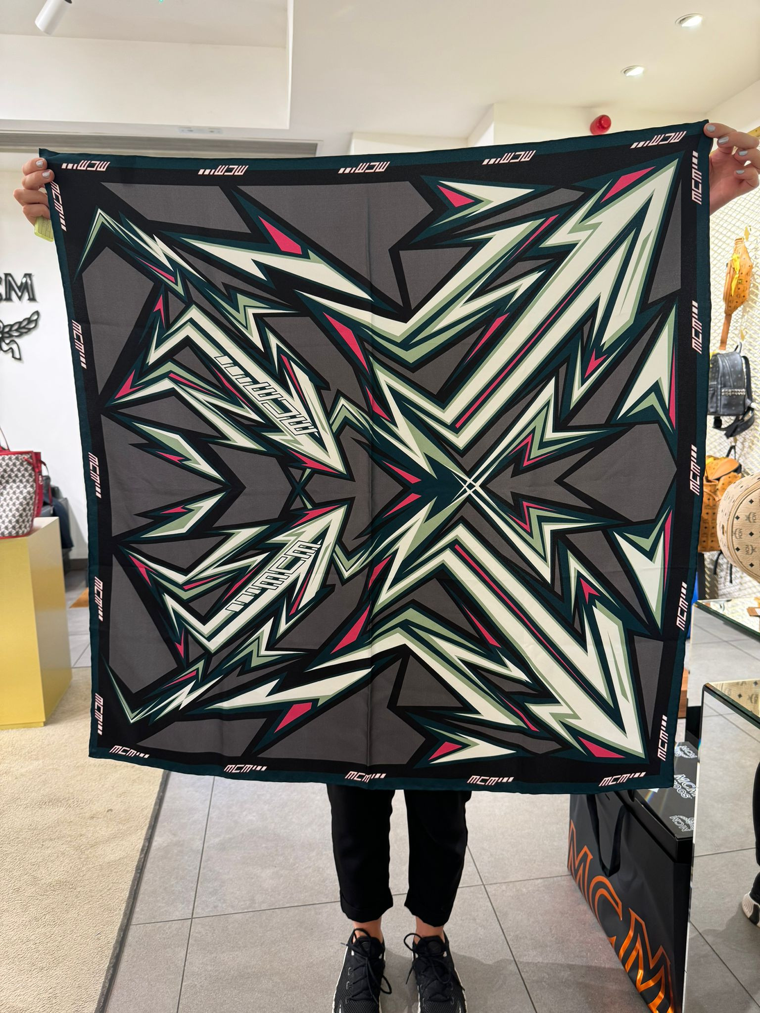 MCM Silk Scarf - Black - 90 x 90 CM