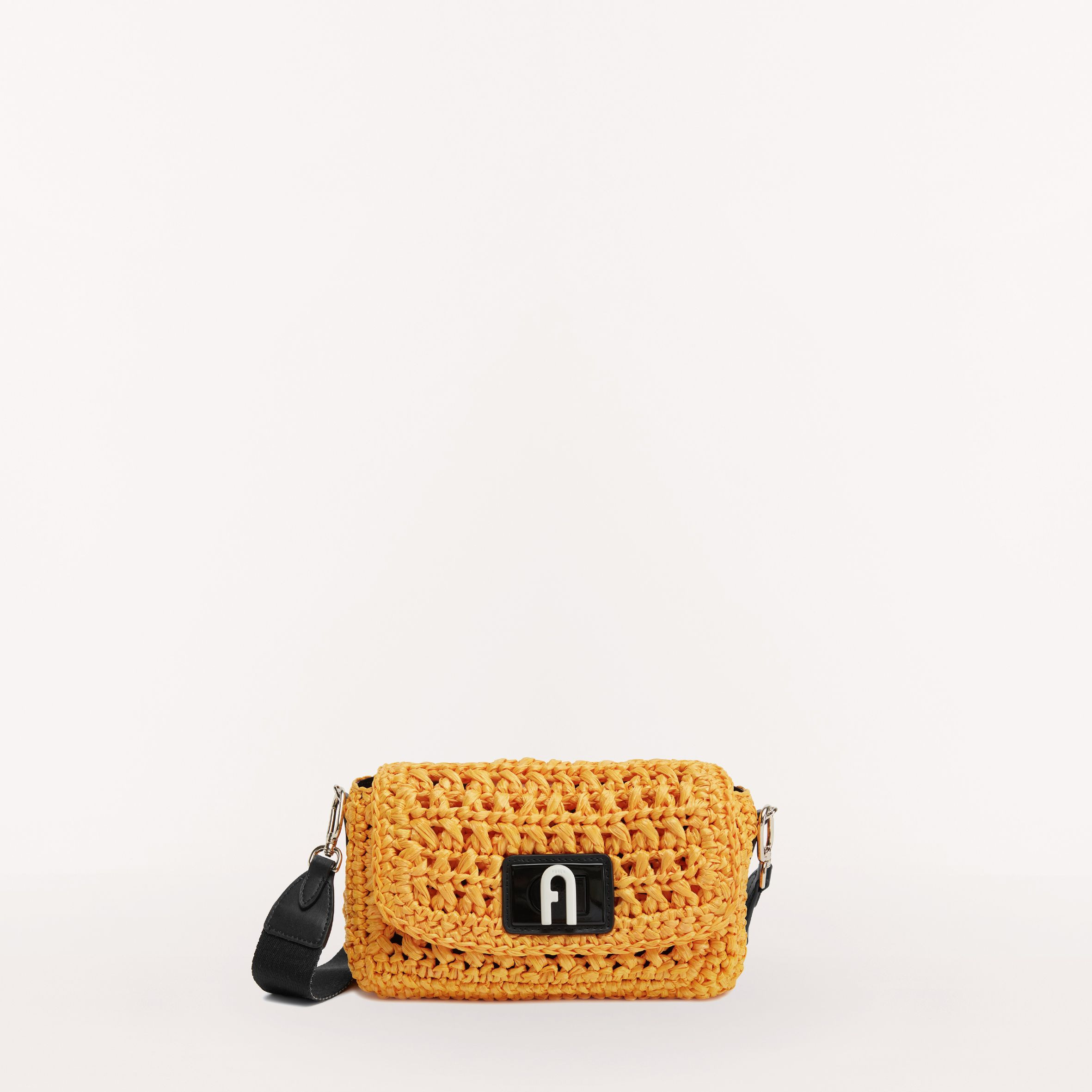 FURLA 1927 SOFT CROSSBODY - GIRASOLE/NERO ECRU - 23 X 14 X 6 CM