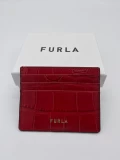 Furla Card Holder - Croco Cabernet - One Size