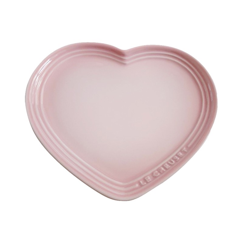 Le Creuset Heart Plate with LC Logo - Shell Pink - Large