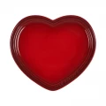 LE CREUSET HEART PLATE WITH LC LOGO - CERISE - LARGE