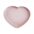 LE CREUSET HEART PLATE WITH LC LOGO - SHELL PINK - LARGE