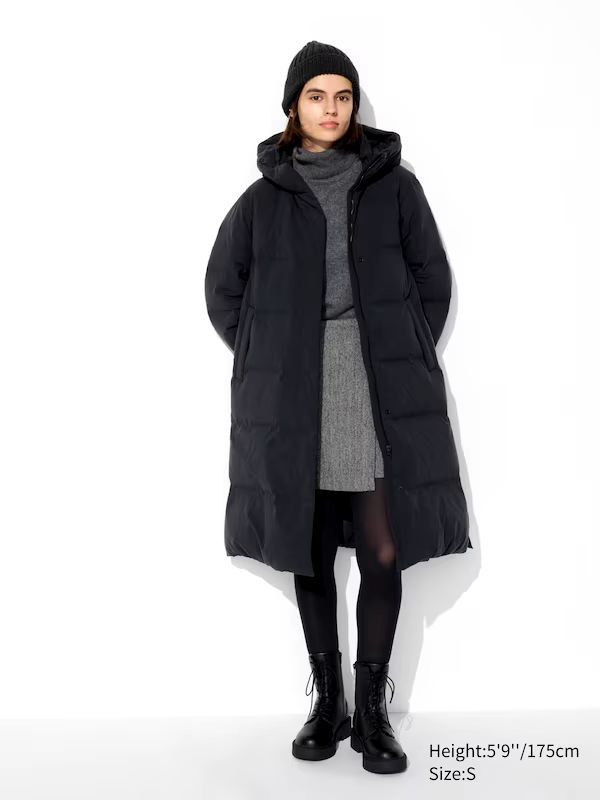 UNIQLO Down Puffer Long Coat - Black - Size M