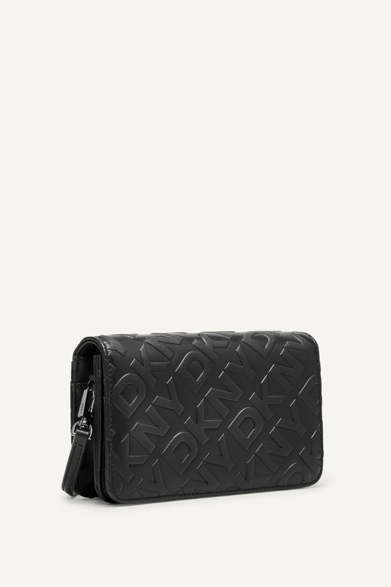 DKNY ASHLYN CROSSBODY - BLACK / SILVER - R4355F91 / 19 X 12 X 4.5 CM