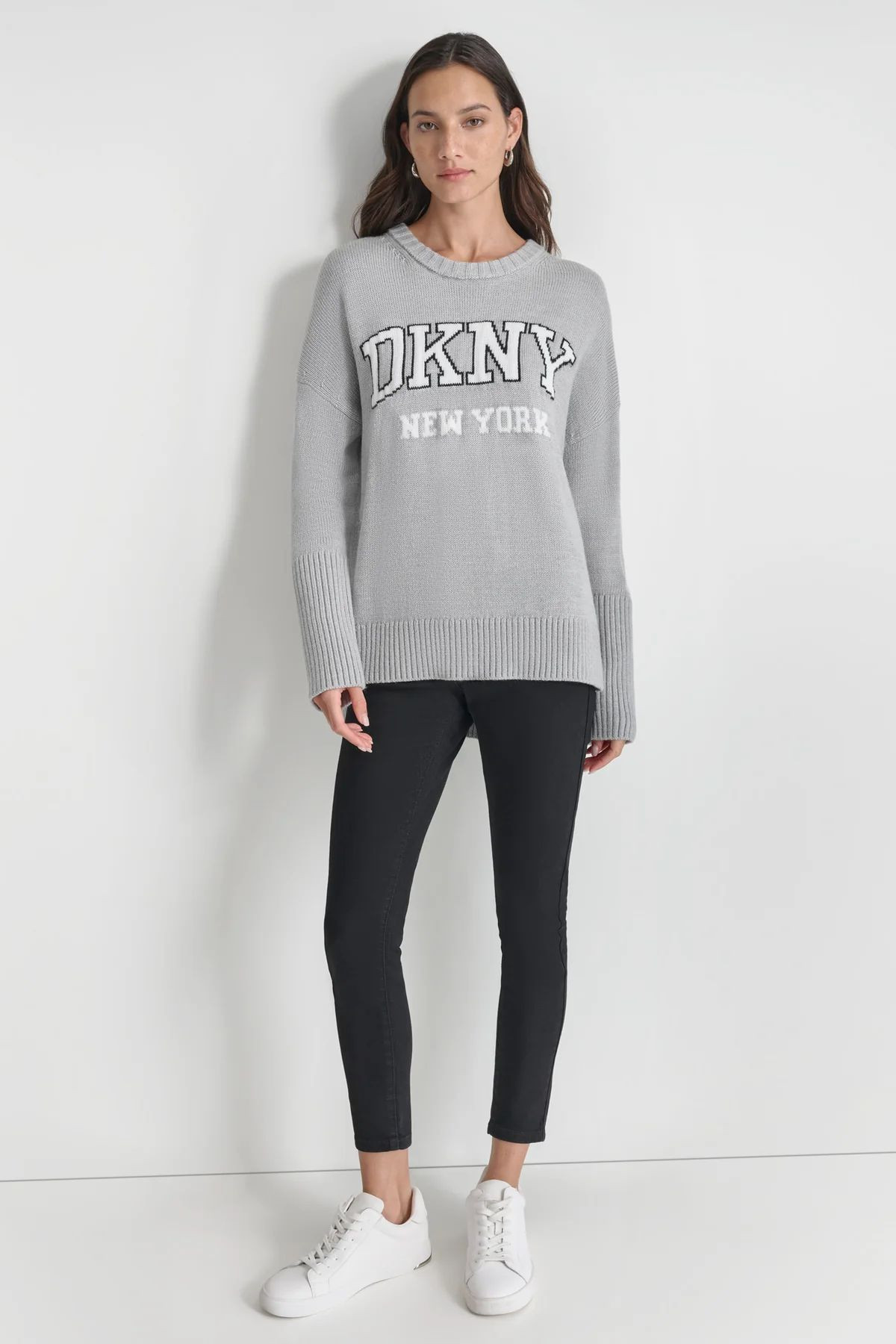 DKNY Sweater - Pearl Grey Htr/Ivory - Size XS