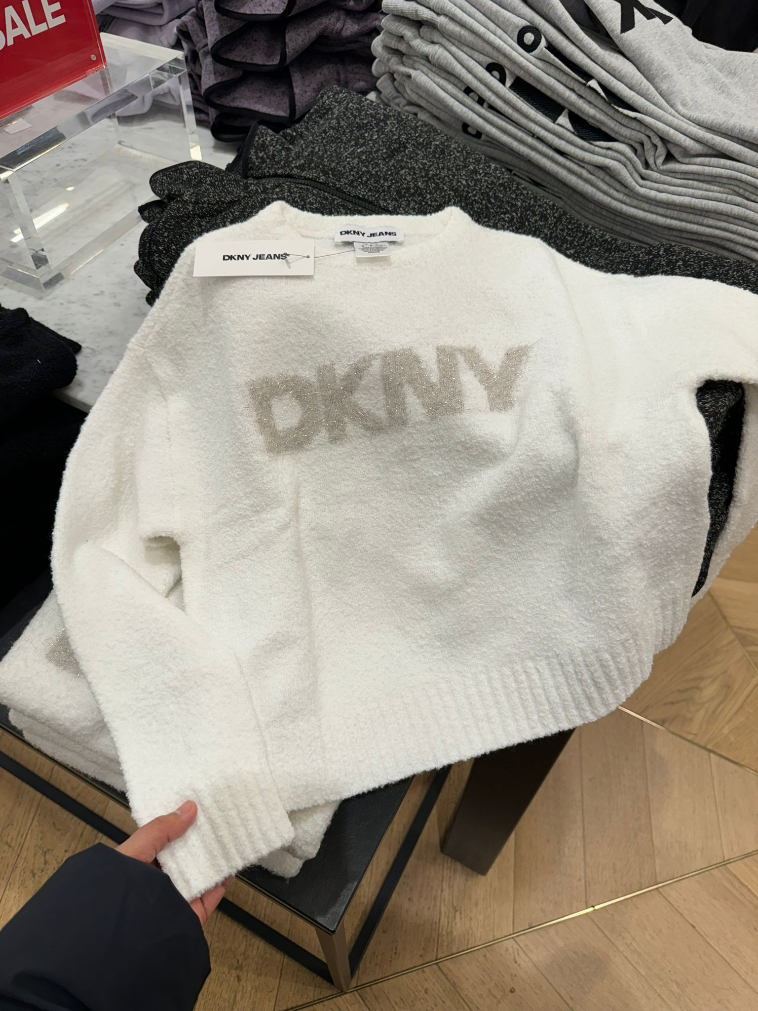 DKNY Jumper - Ivory/Gold - Size M