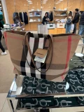 Burberry London Tote Check - Taupe Brown - 80840471 / Medium