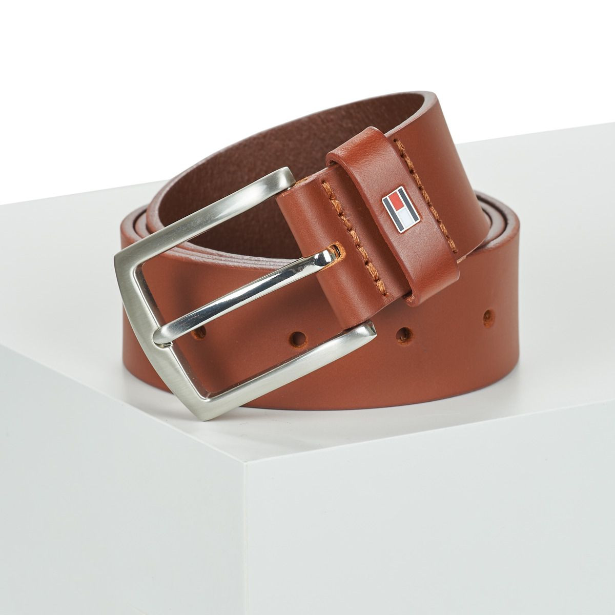 TOMMY HILFIGER BELT - DARK TAN - 90 X 4 CM