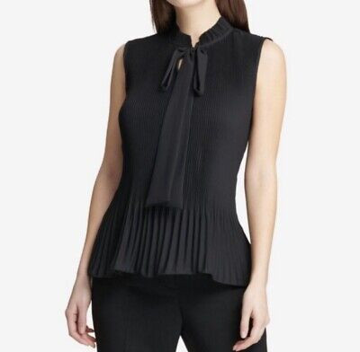 DKNY Blouse - Pleated Black - Size L