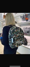 Longchamp Camouflage LGP Backpack - Green Multi - 20001HNLA23 / 48 X 30 X 10 CM