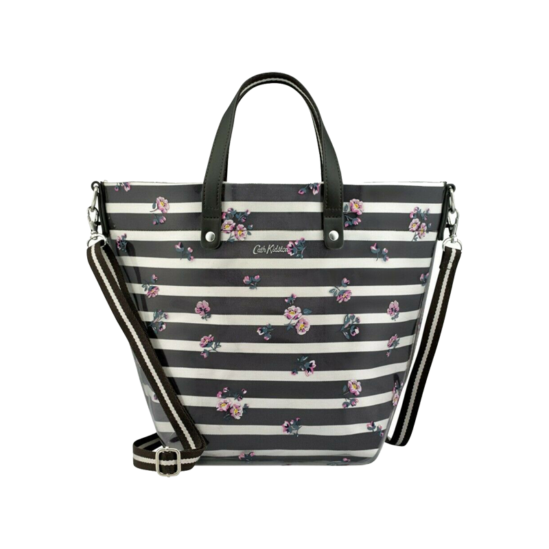 Cath Kidston PVC Tote - Black Gingham Flowers - 786881