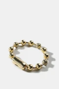 MARC JACOBS MONOGRAM BALL CHAIN BRACELET - LIGHT ANTIQUE GOLD - SIZE XS/S