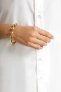 Marc Jacobs Monogram Ball Chain Bracelet - Light Antique Gold - Size XS/S