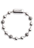 MARC JACOBS MONOGRAM BALL CHAIN BRACELET - LIGHT ANTIQUE SILVER - SIZE XS/S