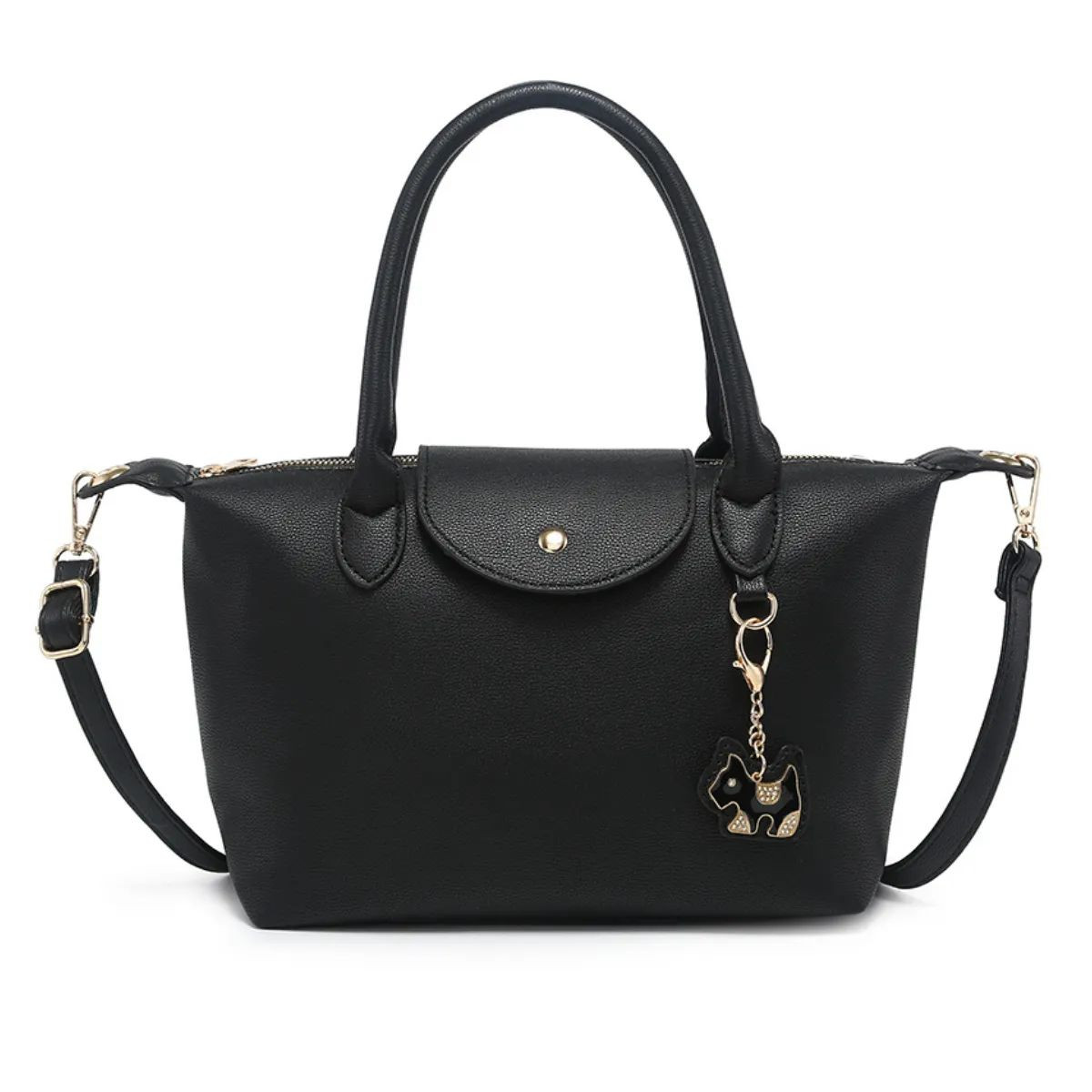 Kitise Top Handle With Long Strap - Black - Medium / 30 x 18 x 10 cm