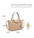 Kitise Top Handle With Long Strap - Apricot Beige - Medium / 30 x 18 x 10 cm