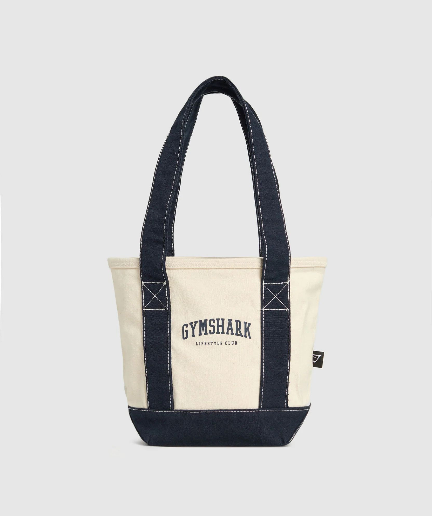 GYMSHARK Collegiate Tote - Oat white/ Heavy Blue - Mini / 30 x 20 x 11.5 cm