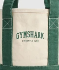 GYMSHARK Collegiate Tote - Oat White/Classic Green - Mini / 30 x 20 x 11.5 cm