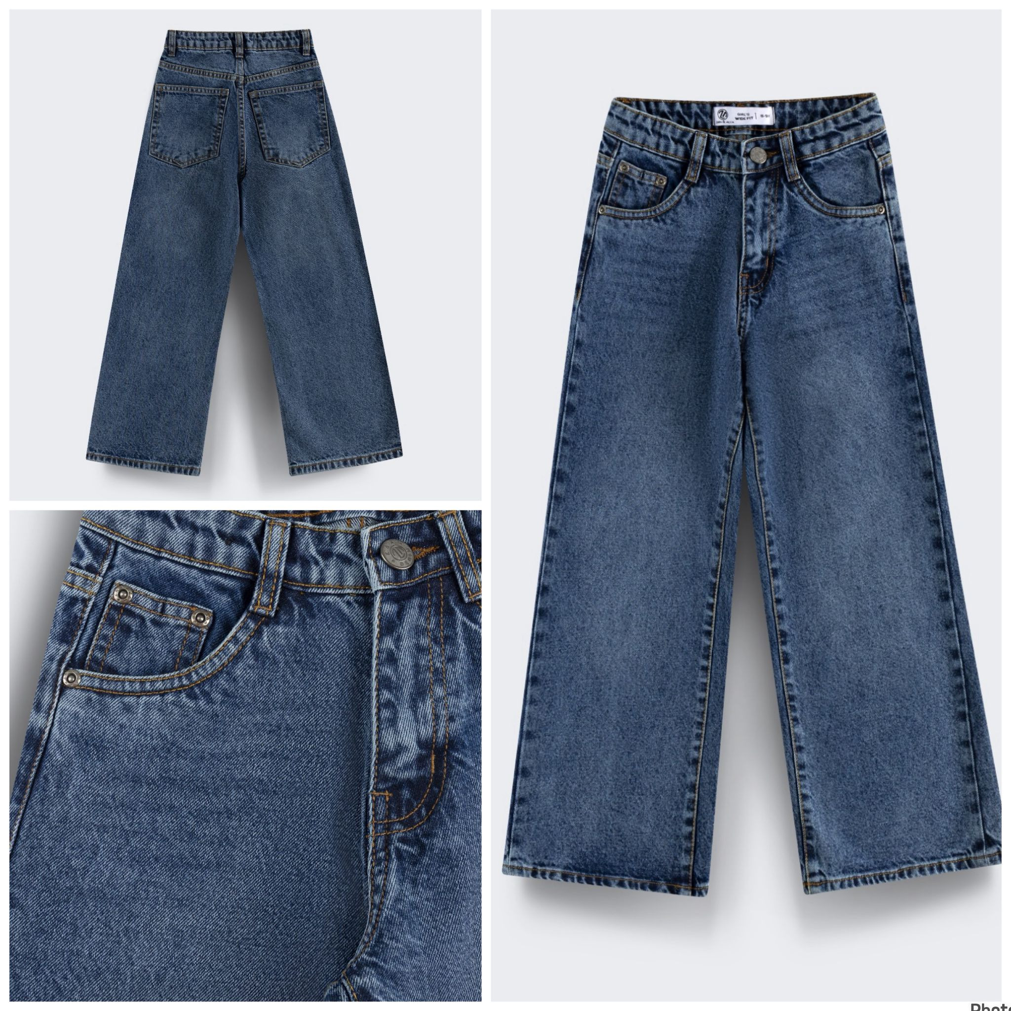 Girl Wide Leg - Dark Blue - Size 9-10 yrs