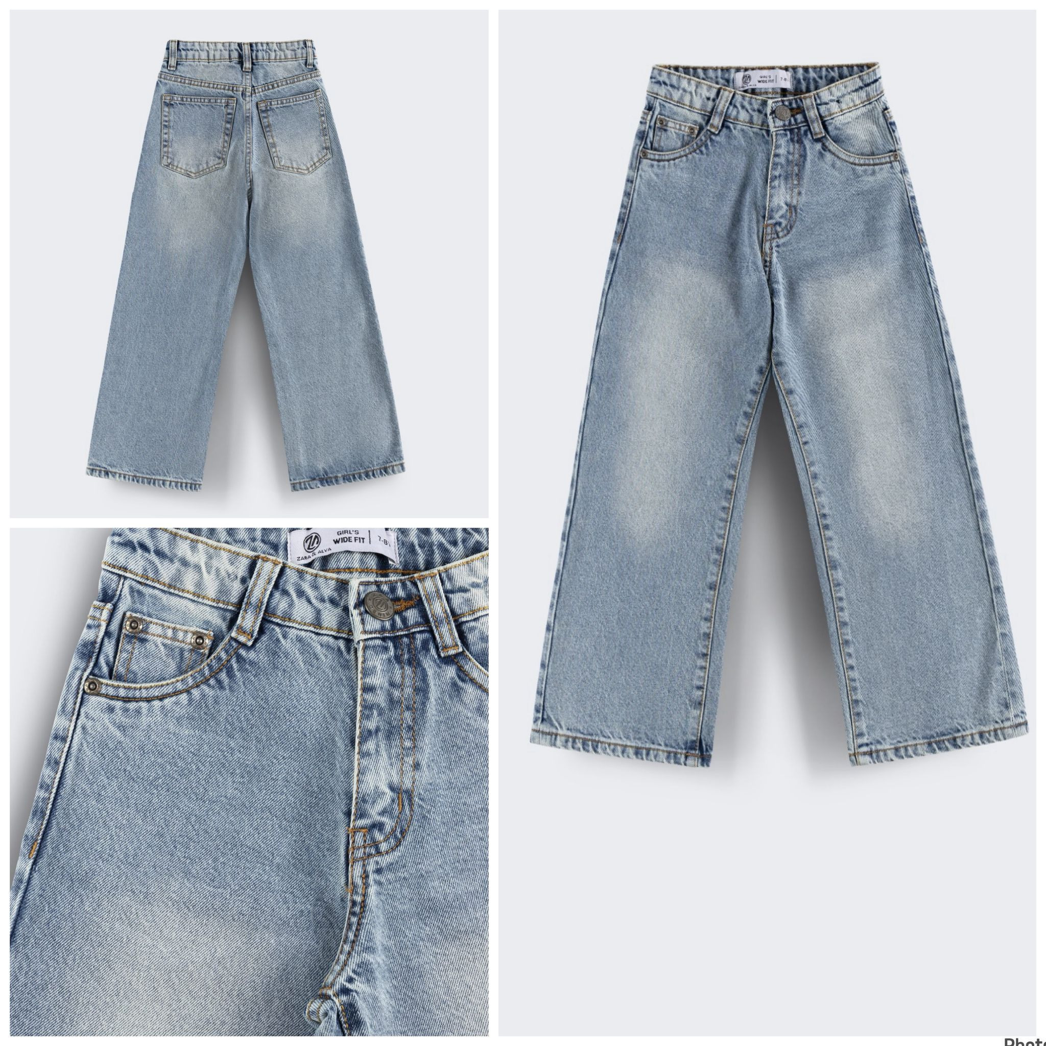 Girl Wide Leg - Light Blue - Size 9-10 yrs