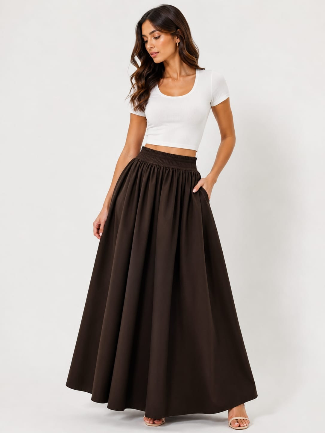 SKIRT - DARK BROWN - Size XL