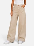 Women Wide Leg - Half Elastic Light Taupe - Size 36