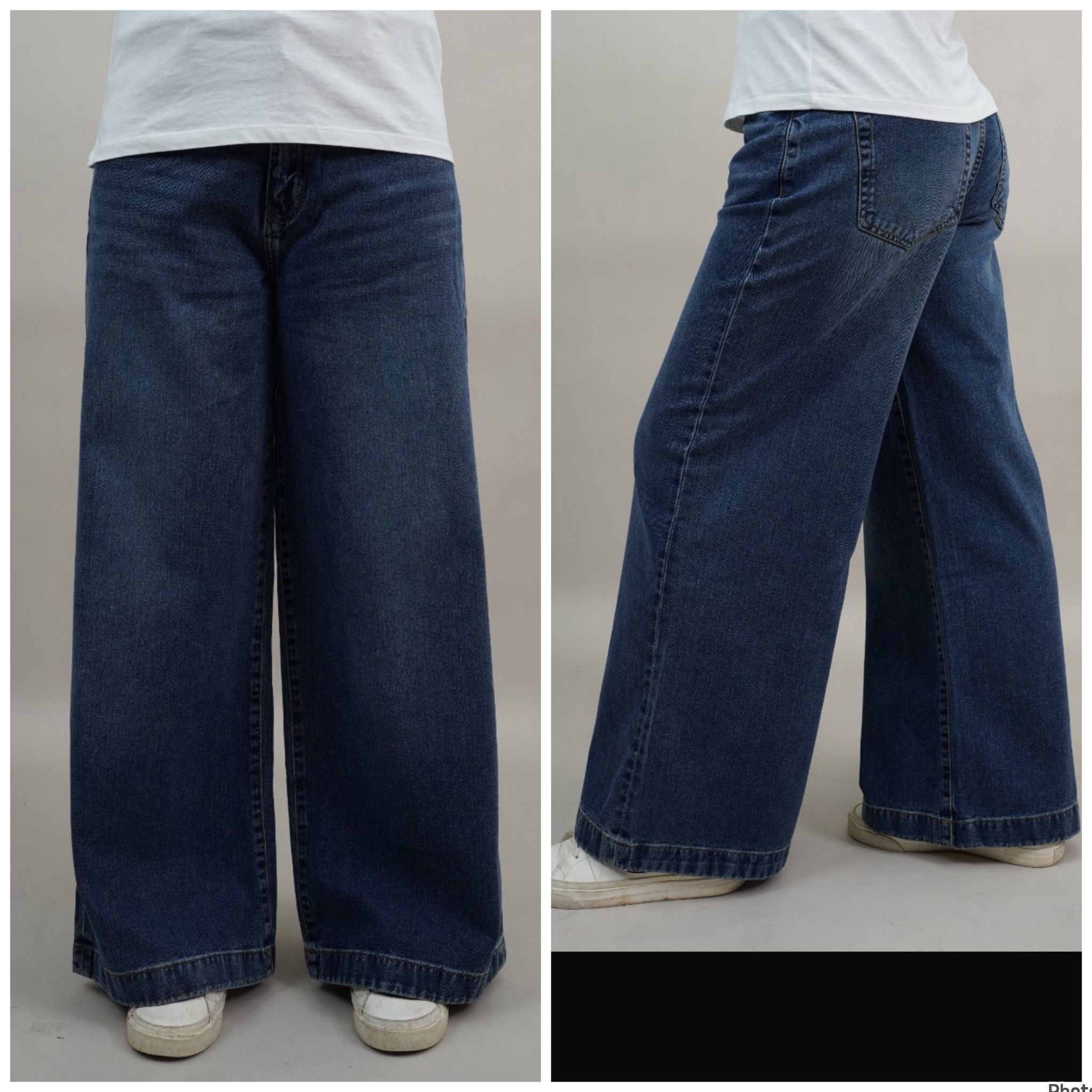 Women Extra Wide Leg - Dark Blue - W32/L28