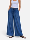 Women Wide Leg - Dark Blue TENCEL - Size XL