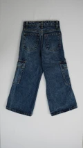 Girls Cargo Wide Leg - Dark Blue - Size 7-8 yrs