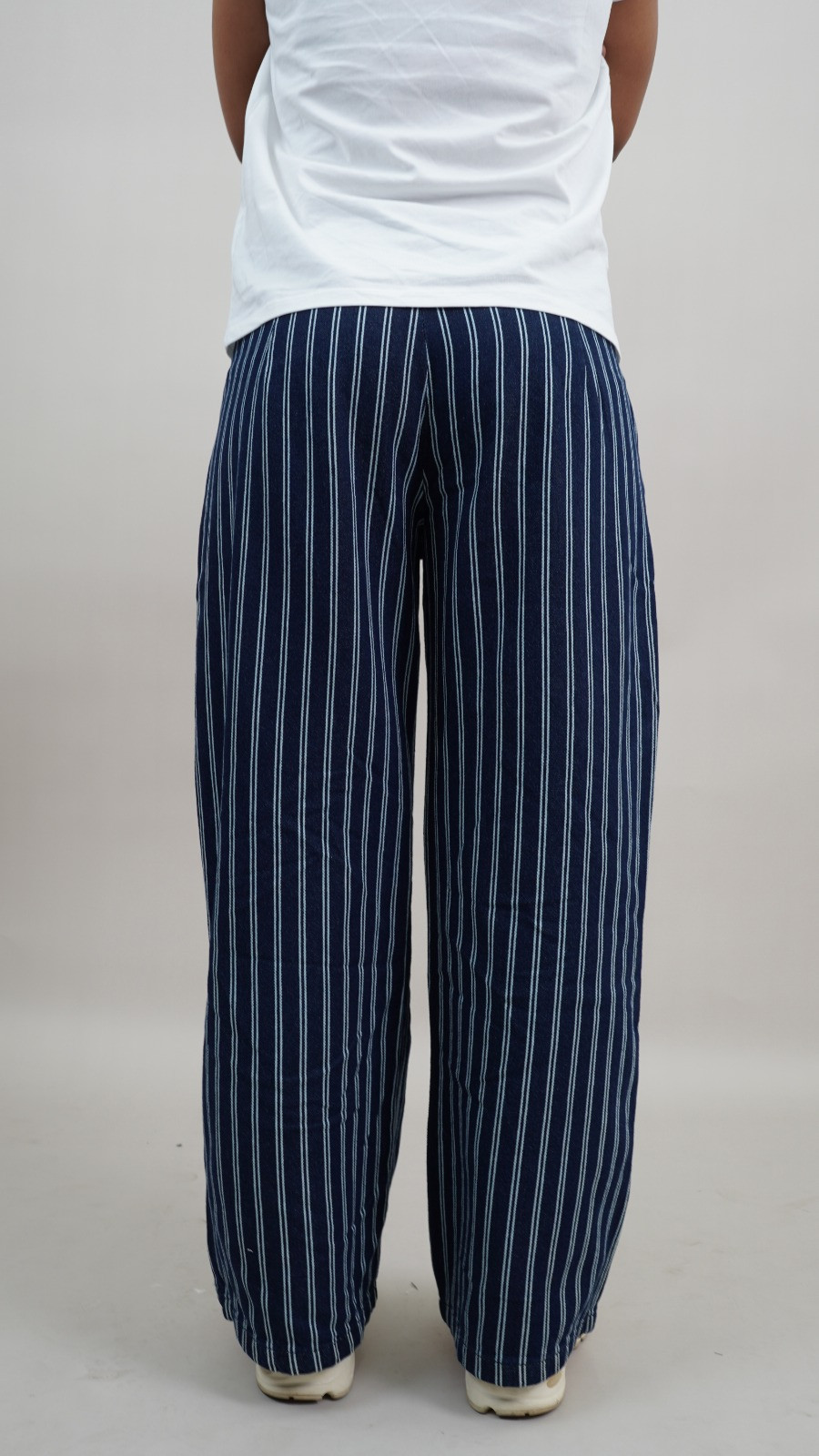 Women Wide Leg Stripe - BLK/WHT - W34/L30