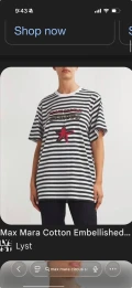 MaxMara Tshirt - Stripe - Size XS