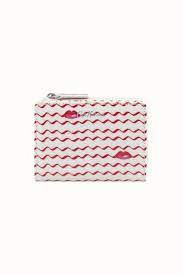 Cath Kidston Slim Pocket Purse Kisses - Cream / Red - One Size