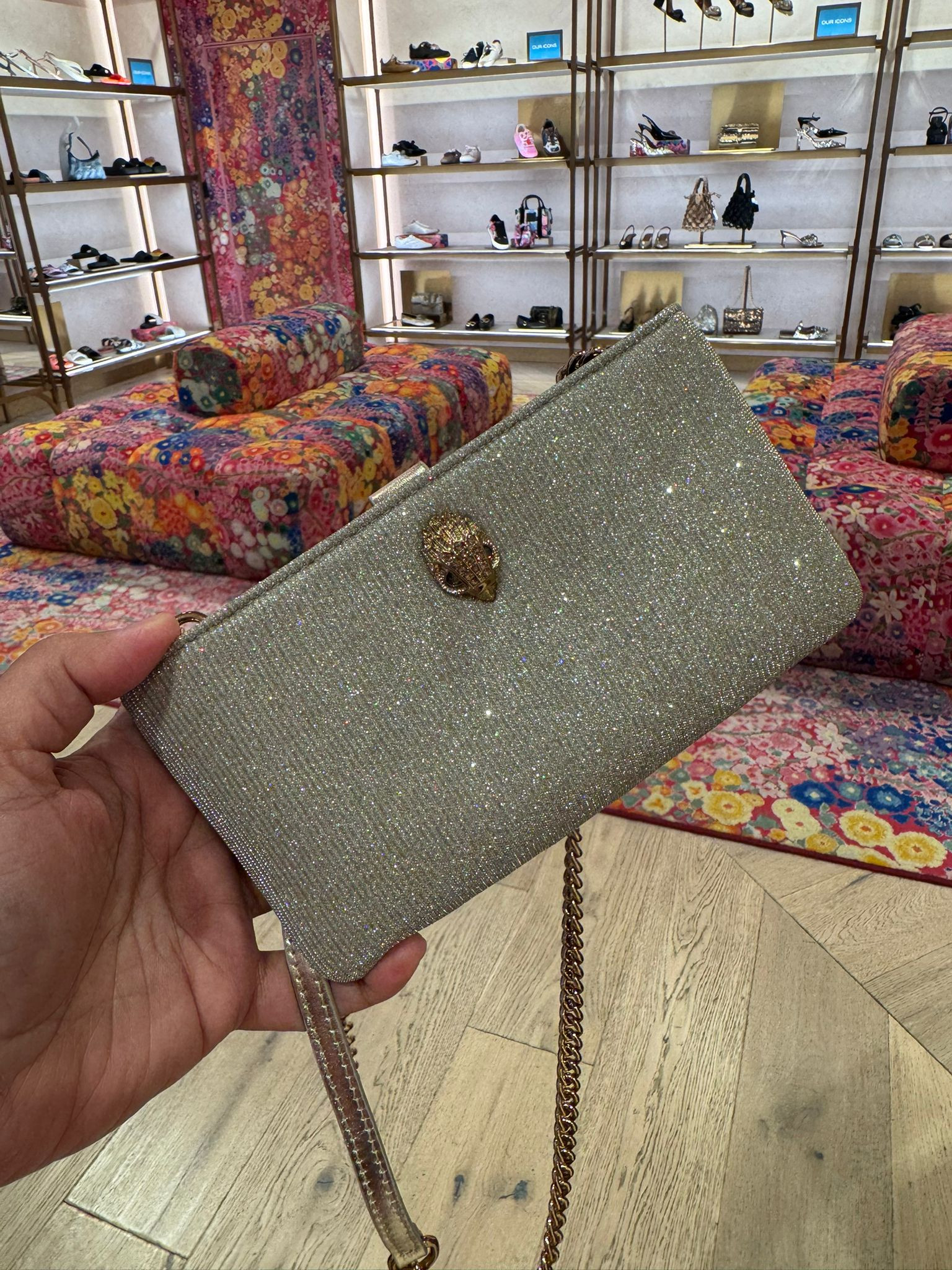 Kurt Geiger Crossbody - 3861667609 / Silver Com - 19 x 10 x 2 cm