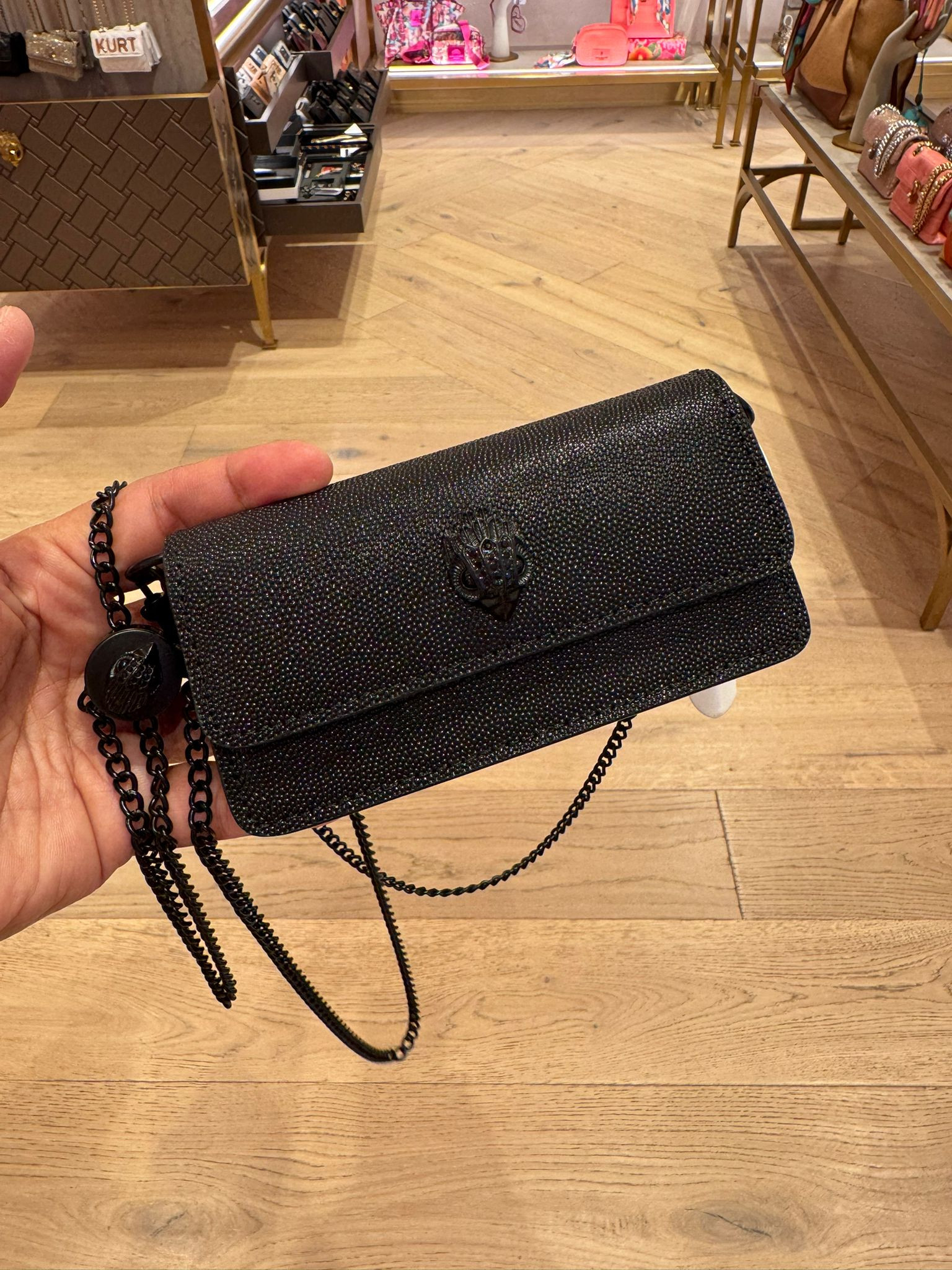 Kurt Geiger Long Nano Shoreditch Crossbody - 5368500109 / Black Leather - 14 x 8 x 4 cm