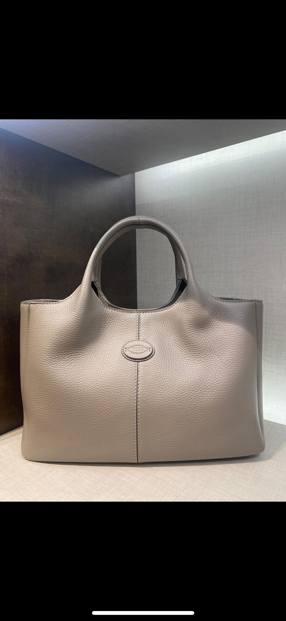 Tod's ALH Shopping Piccola Tote - Ria Nicotina / Grey - XBWALHA02Z0RIAB802 / Small with long strap